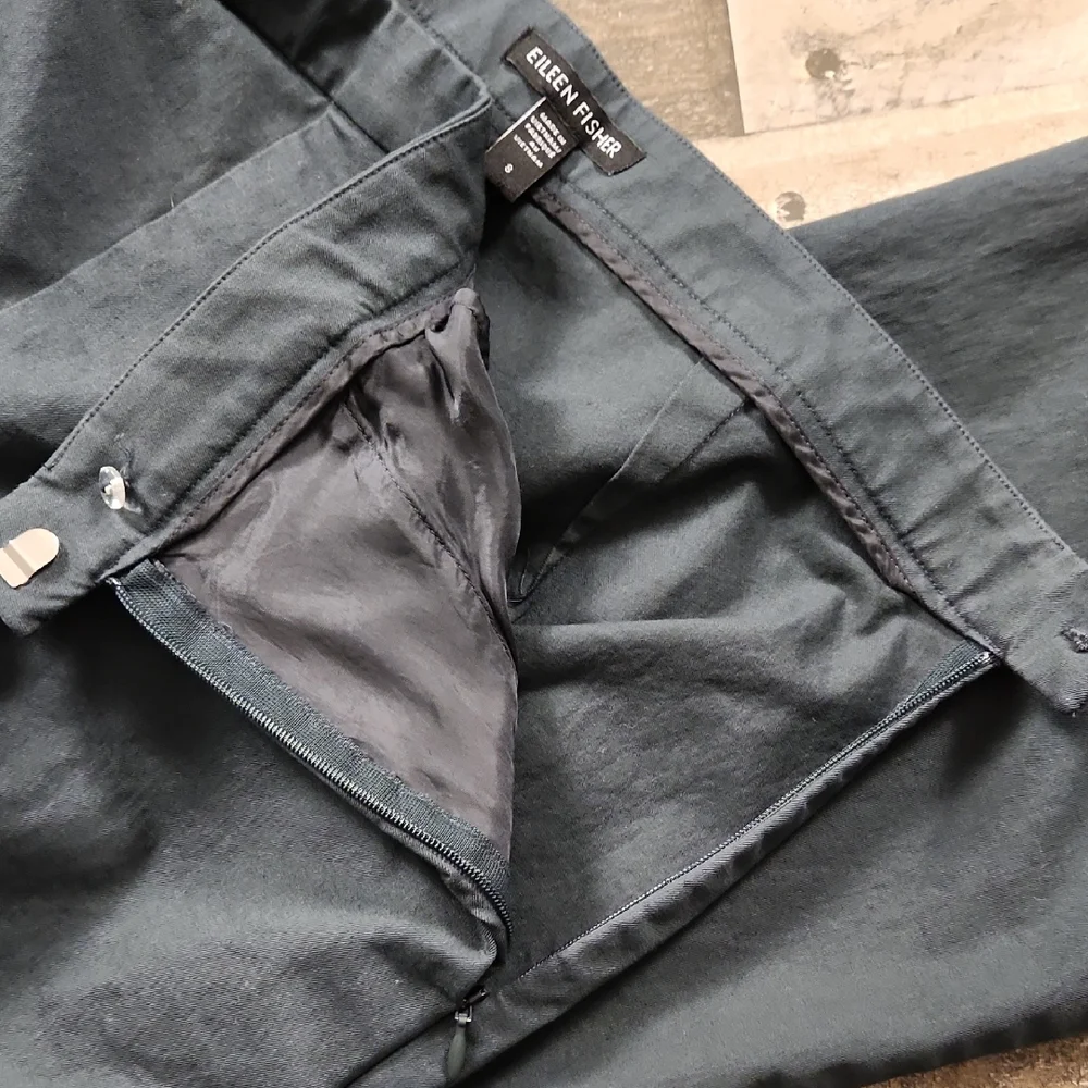 Eileen Fisher Boot Cut Flare‎ Pants Womens 8 Gray Organic Cotton